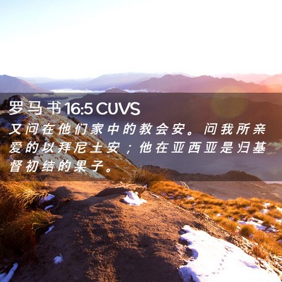 Picture 02 - 罗 马 书 16:5 CUVS - 又 问 在 他 们 家 中 的 教 会 安 。 - Bible Verse Picture