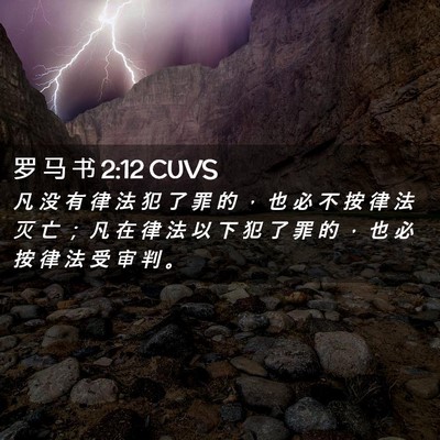 Picture 02 - 罗 马 书 2:12 CUVS - 凡 没 有 律 法 犯 了 罪 的 ， 也 必 - Bible Verse Picture