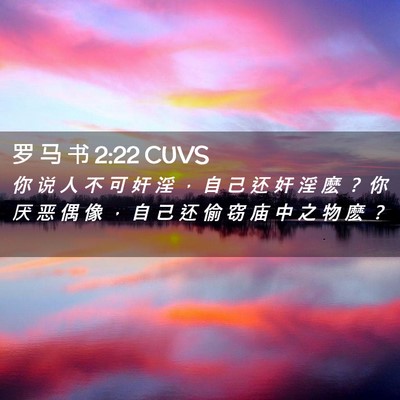 Picture 02 - 罗 马 书 2:22 CUVS - 你 说 人 不 可 奸 淫 ， 自 己 还 奸 - Bible Verse Picture