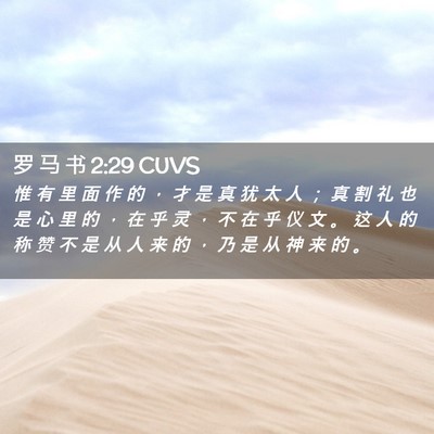 Picture 02 - 罗 马 书 2:29 CUVS - 惟 有 里 面 作 的 ， 才 是 真 犹 太 - Bible Verse Picture