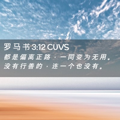 Picture 02 - 罗 马 书 3:12 CUVS - 都 是 偏 离 正 路 ， 一 同 变 为 无 - Bible Verse Picture