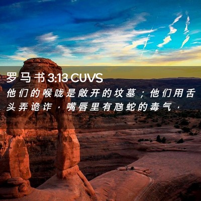 Picture 02 - 罗 马 书 3:13 CUVS - 他 们 的 喉 咙 是 敞 开 的 坟 墓 ； - Bible Verse Picture
