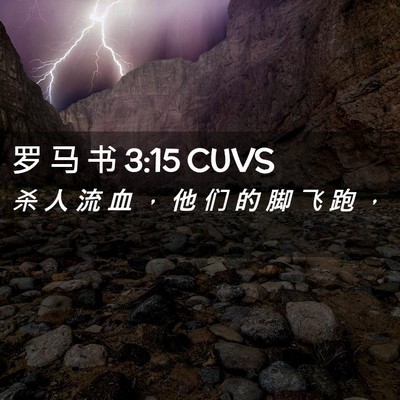 Picture 02 - 罗 马 书 3:15 CUVS - 杀 人 流 血 ， 他 们 的 脚 飞 跑 - Bible Verse Picture