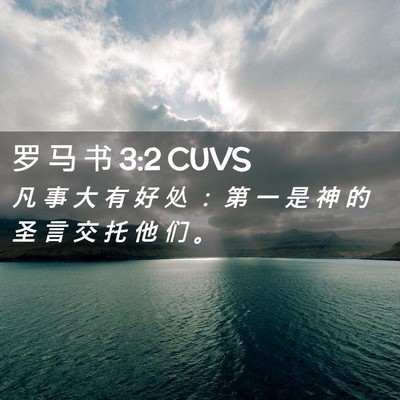 Picture 02 - 罗 马 书 3:2 CUVS - 凡 事 大 有 好 处 ： 第 一 是 神 的 - Bible Verse Picture