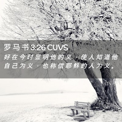 Picture 02 - 罗 马 书 3:26 CUVS - 好 在 今 时 显 明 他 的 义 ， 使 人 - Bible Verse Picture