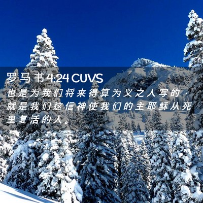Picture 02 - 罗 马 书 4:24 CUVS - 也 是 为 我 们 将 来 得 算 为 义 之 - Bible Verse Picture