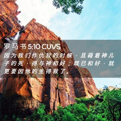 Picture 02 - 罗 马 书 5:10 CUVS - 因 为 我 们 作 仇 敌 的 时 候 ， 且 - Bible Verse Picture