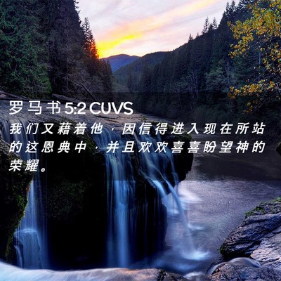 Picture 02 - 罗 马 书 5:2 CUVS - 我 们 又 藉 着 他 ， 因 信 得 进 入 - Bible Verse Picture