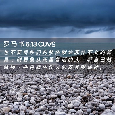 Picture 02 - 罗 马 书 6:13 CUVS - 也 不 要 将 你 们 的 肢 体 献 给 罪 - Bible Verse Picture