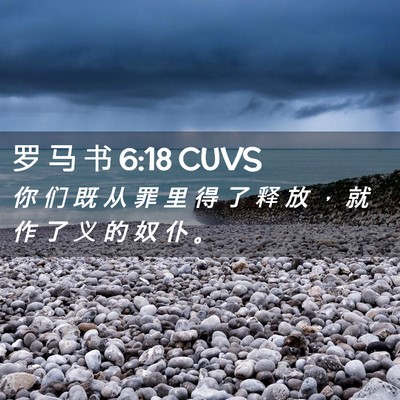 Picture 02 - 罗 马 书 6:18 CUVS - 你 们 既 从 罪 里 得 了 释 放 ， 就 - Bible Verse Picture