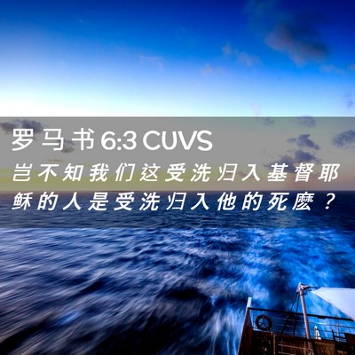 Picture 02 - 罗 马 书 6:3 CUVS - 岂 不 知 我 们 这 受 洗 归 入 基 督 - Bible Verse Picture