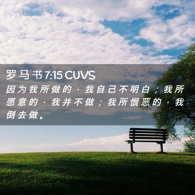Picture 02 - 罗 马 书 7:15 CUVS - 因 为 我 所 做 的 ， 我 自 己 不 明 - Bible Verse Picture