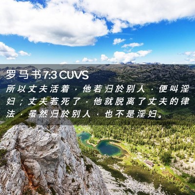 Picture 02 - 罗 马 书 7:3 CUVS - 所 以 丈 夫 活 着 ， 他 若 归 於 别 - Bible Verse Picture