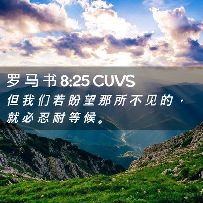 Picture 02 - 罗 马 书 8:25 CUVS - 但 我 们 若 盼 望 那 所 不 见 的 ， - Bible Verse Picture