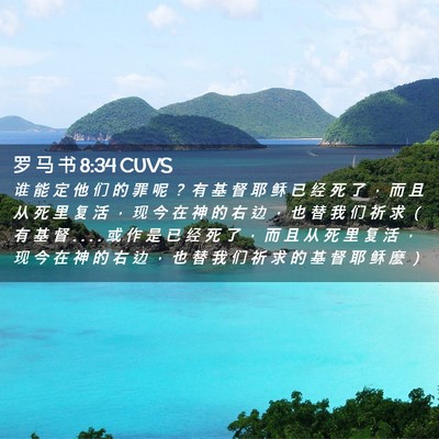 Picture 02 - 罗 马 书 8:34 CUVS - 谁 能 定 他 们 的 罪 呢 ？ 有 基 督 - Bible Verse Picture