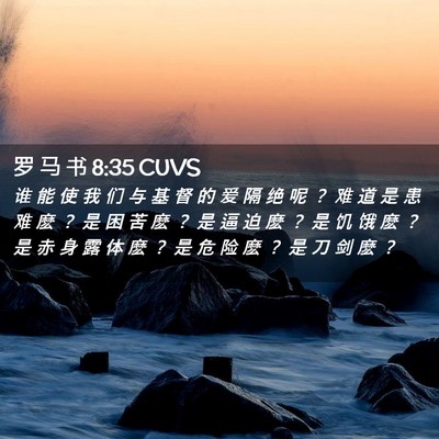 Picture 02 - 罗 马 书 8:35 CUVS - 谁 能 使 我 们 与 基 督 的 爱 隔 绝 - Bible Verse Picture