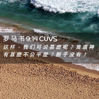 Picture 02 - 罗 马 书 9:14 CUVS - 这 样 ， 我 们 可 说 甚 麽 呢 ？ 难 - Bible Verse Picture