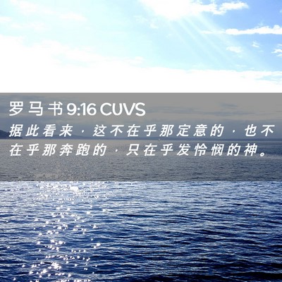 Picture 02 - 罗 马 书 9:16 CUVS - 据 此 看 来 ， 这 不 在 乎 那 定 意 - Bible Verse Picture