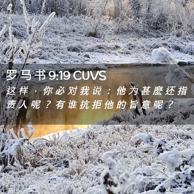 Picture 02 - 罗 马 书 9:19 CUVS - 这 样 ， 你 必 对 我 说 ： 他 为 甚 - Bible Verse Picture