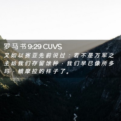 Picture 02 - 罗 马 书 9:29 CUVS - 又 如 以 赛 亚 先 前 说 过 ： 若 不 - Bible Verse Picture