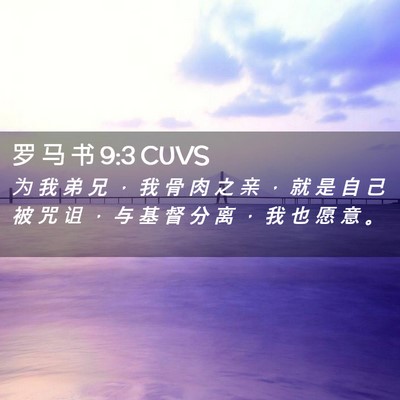 Picture 02 - 罗 马 书 9:3 CUVS - 为 我 弟 兄 ， 我 骨 肉 之 亲 ， 就 - Bible Verse Picture
