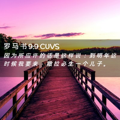 Picture 02 - 罗 马 书 9:9 CUVS - 因 为 所 应 许 的 话 是 这 样 说 ： - Bible Verse Picture