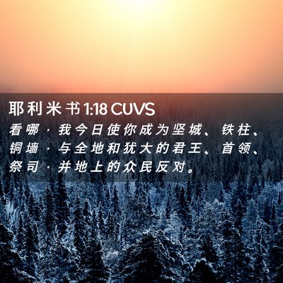 Picture 02 - 耶 利 米 书 1:18 CUVS - 看 哪 ， 我 今 日 使 你 成 为 坚 城 - Bible Verse Picture
