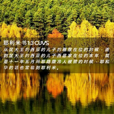 Picture 02 - 耶 利 米 书 1:3 CUVS - 从 犹 大 王 约 西 亚 的 儿 子 约 雅 - Bible Verse Picture