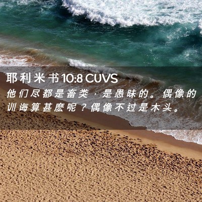 Picture 02 - 耶 利 米 书 10:8 CUVS - 他 们 尽 都 是 畜 类 ， 是 愚 昧 的 - Bible Verse Picture