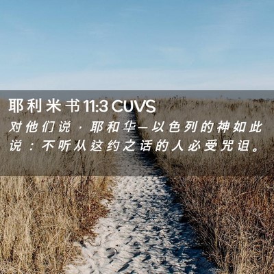 Picture 02 - 耶 利 米 书 11:3 CUVS - 对 他 们 说 ， 耶 和 华 ─ 以 色 列 - Bible Verse Picture