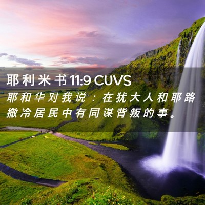 Picture 02 - 耶 利 米 书 11:9 CUVS - 耶 和 华 对 我 说 ： 在 犹 大 人 和 - Bible Verse Picture