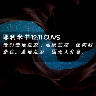 Picture 02 - 耶 利 米 书 12:11 CUVS - 他 们 使 地 荒 凉 ； 地 既 荒 凉 ， - Bible Verse Picture