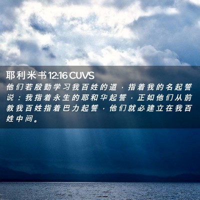Picture 02 - 耶 利 米 书 12:16 CUVS - 他 们 若 殷 勤 学 习 我 百 姓 的 道 - Bible Verse Picture