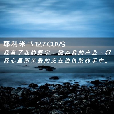 Picture 02 - 耶 利 米 书 12:7 CUVS - 我 离 了 我 的 殿 宇 ， 撇 弃 我 的 - Bible Verse Picture