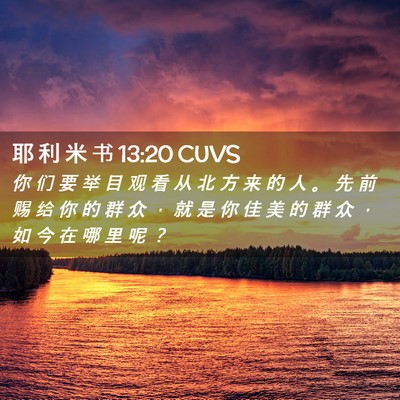 Picture 02 - 耶 利 米 书 13:20 CUVS - 你 们 要 举 目 观 看 从 北 方 来 的 - Bible Verse Picture