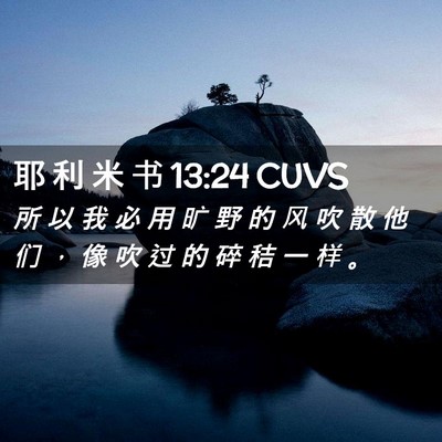 Picture 02 - 耶 利 米 书 13:24 CUVS - 所 以 我 必 用 旷 野 的 风 吹 散 他 - Bible Verse Picture