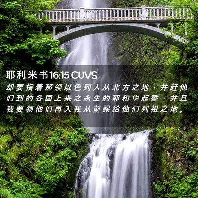 Picture 02 - 耶 利 米 书 16:15 CUVS - 却 要 指 着 那 领 以 色 列 人 从 北 - Bible Verse Picture