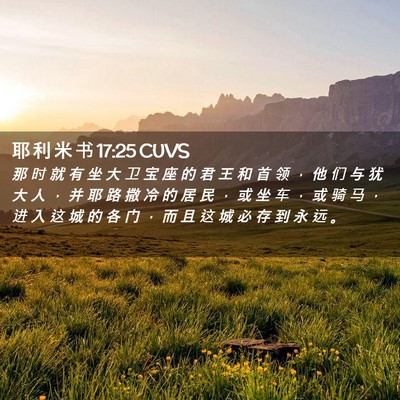Picture 02 - 耶 利 米 书 17:25 CUVS - 那 时 就 有 坐 大 卫 宝 座 的 君 王 - Bible Verse Picture