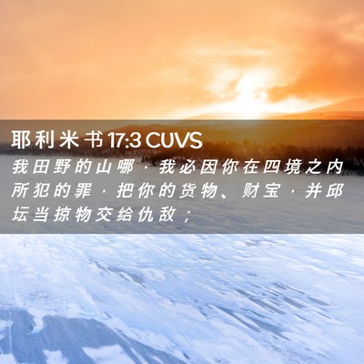 Picture 02 - 耶 利 米 书 17:3 CUVS - 我 田 野 的 山 哪 ， 我 必 因 你 在 - Bible Verse Picture