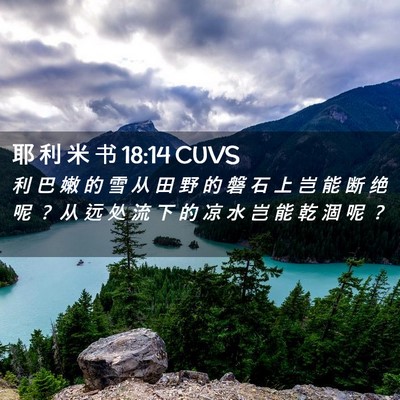 Picture 02 - 耶 利 米 书 18:14 CUVS - 利 巴 嫩 的 雪 从 田 野 的 磐 石 上 - Bible Verse Picture