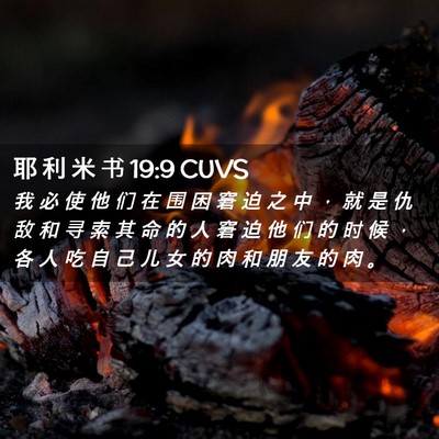 Picture 02 - 耶 利 米 书 19:9 CUVS - 我 必 使 他 们 在 围 困 窘 迫 之 中 - Bible Verse Picture