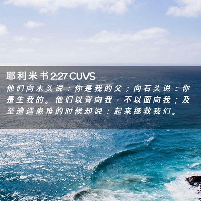 Picture 02 - 耶 利 米 书 2:27 CUVS - 他 们 向 木 头 说 ： 你 是 我 的 父 - Bible Verse Picture