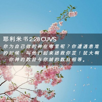 Picture 02 - 耶 利 米 书 2:28 CUVS - 你 为 自 己 做 的 神 在 哪 里 呢 ？ - Bible Verse Picture