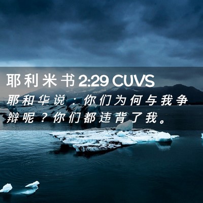 Picture 02 - 耶 利 米 书 2:29 CUVS - 耶 和 华 说 ： 你 们 为 何 与 我 争 - Bible Verse Picture