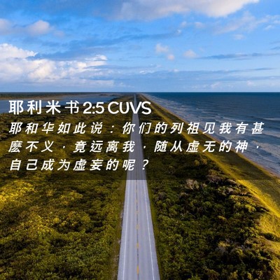 Picture 02 - 耶 利 米 书 2:5 CUVS - 耶 和 华 如 此 说 ： 你 们 的 列 祖 - Bible Verse Picture