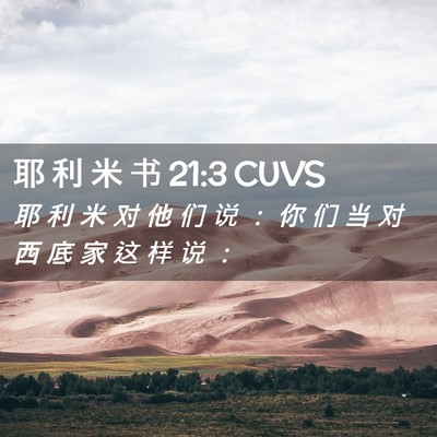 Picture 02 - 耶 利 米 书 21:3 CUVS - 耶 利 米 对 他 们 说 ： 你 们 当 对 - Bible Verse Picture