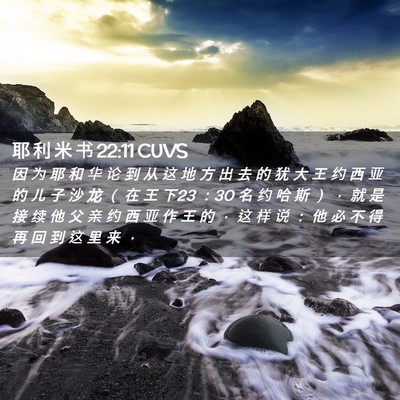 Picture 02 - 耶 利 米 书 22:11 CUVS - 因 为 耶 和 华 论 到 从 这 地 方 出 - Bible Verse Picture