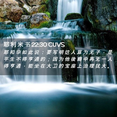 Picture 02 - 耶 利 米 书 22:30 CUVS - 耶 和 华 如 此 说 ： 要 写 明 这 人 - Bible Verse Picture