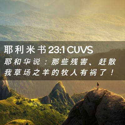 Picture 02 - 耶 利 米 书 23:1 CUVS - 耶 和 华 说 ： 那 些 残 害 、 赶 散 - Bible Verse Picture