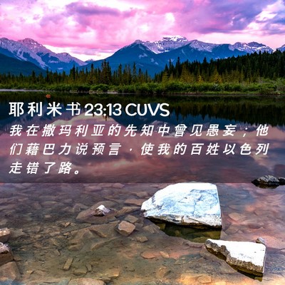 Picture 02 - 耶 利 米 书 23:13 CUVS - 我 在 撒 玛 利 亚 的 先 知 中 曾 见 - Bible Verse Picture